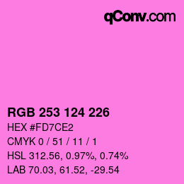 Color code: RGB 253 124 226 | qconv.com