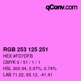 Color code: RGB 253 125 251 | qconv.com