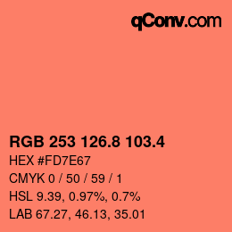 カラーコード: RGB 253 126.8 103.4 | qconv.com