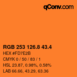 カラーコード: RGB 253 126.8 43.4 | qconv.com