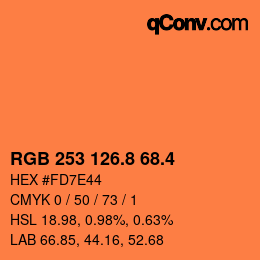 カラーコード: RGB 253 126.8 68.4 | qconv.com