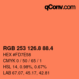 カラーコード: RGB 253 126.8 88.4 | qconv.com