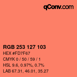 Color code: RGB 253 127 103 | qconv.com