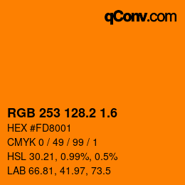 カラーコード: RGB 253 128.2 1.6 | qconv.com