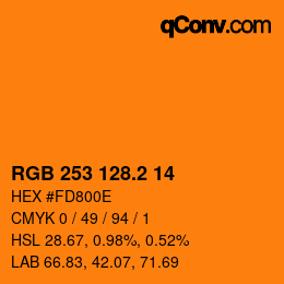 カラーコード: RGB 253 128.2 14 | qconv.com