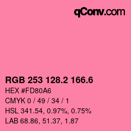 カラーコード: RGB 253 128.2 166.6 | qconv.com