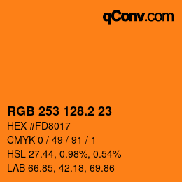 カラーコード: RGB 253 128.2 23 | qconv.com