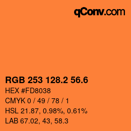 カラーコード: RGB 253 128.2 56.6 | qconv.com