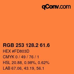 カラーコード: RGB 253 128.2 61.6 | qconv.com