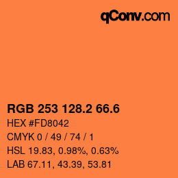 カラーコード: RGB 253 128.2 66.6 | qconv.com