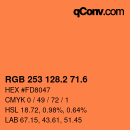 カラーコード: RGB 253 128.2 71.6 | qconv.com