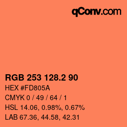 カラーコード: RGB 253 128.2 90 | qconv.com