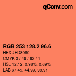 カラーコード: RGB 253 128.2 96.6 | qconv.com