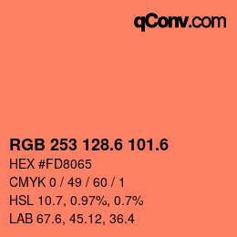 カラーコード: RGB 253 128.6 101.6 | qconv.com