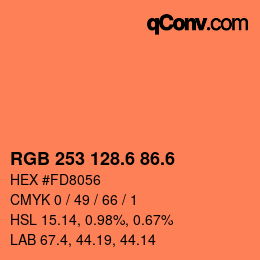 カラーコード: RGB 253 128.6 86.6 | qconv.com