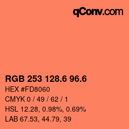 カラーコード: RGB 253 128.6 96.6 | qconv.com