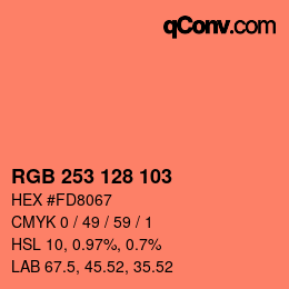 Color code: RGB 253 128 103 | qconv.com