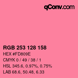 カラーコード: RGB 253 128 158 | qconv.com