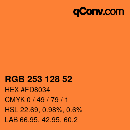 カラーコード: RGB 253 128 52 | qconv.com