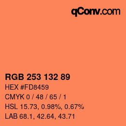 Color code: RGB 253 132 89 | qconv.com