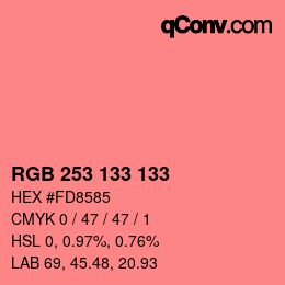 Color code: RGB 253 133 133 | qconv.com