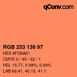 Color code: RGB 253 138 97 | qconv.com