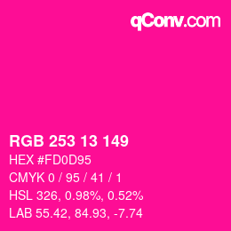 Color code: RGB 253 13 149 | qconv.com