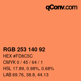 Color code: RGB 253 140 92 | qconv.com