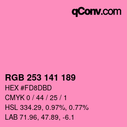 颜色代码: RGB 253 141 189 | qconv.com