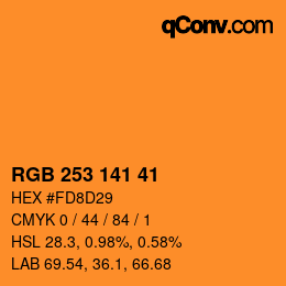 Color code: RGB 253 141 41 | qconv.com