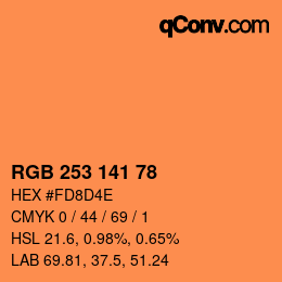 Color code: RGB 253 141 78 | qconv.com