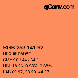 Color code: RGB 253 141 92 | qconv.com