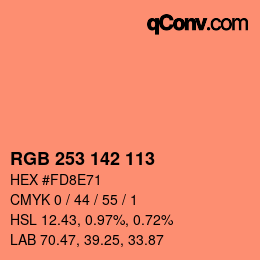 Color code: RGB 253 142 113 | qconv.com