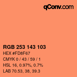 カラーコード: RGB 253 143 103 | qconv.com