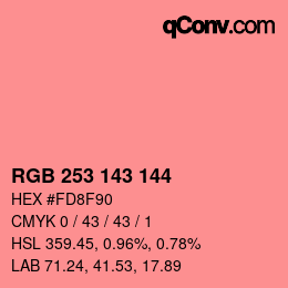 カラーコード: RGB 253 143 144 | qconv.com