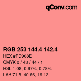 カラーコード: RGB 253 144.4 142.4 | qconv.com