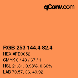 カラーコード: RGB 253 144.4 82.4 | qconv.com