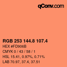 カラーコード: RGB 253 144.8 107.4 | qconv.com