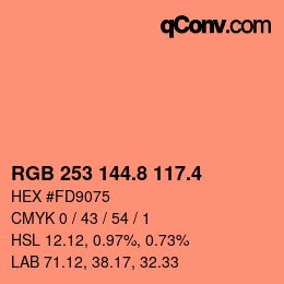 カラーコード: RGB 253 144.8 117.4 | qconv.com
