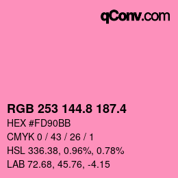 カラーコード: RGB 253 144.8 187.4 | qconv.com