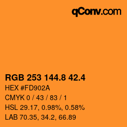 カラーコード: RGB 253 144.8 42.4 | qconv.com