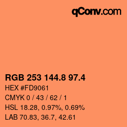カラーコード: RGB 253 144.8 97.4 | qconv.com