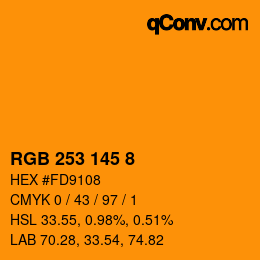 颜色代码: RGB 253 145 8 | qconv.com