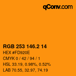 カラーコード: RGB 253 146.2 14 | qconv.com