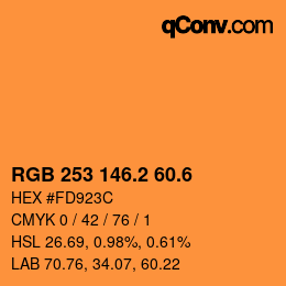 カラーコード: RGB 253 146.2 60.6 | qconv.com