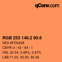 カラーコード: RGB 253 146.2 90.6 | qconv.com