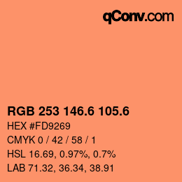 カラーコード: RGB 253 146.6 105.6 | qconv.com