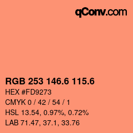 カラーコード: RGB 253 146.6 115.6 | qconv.com