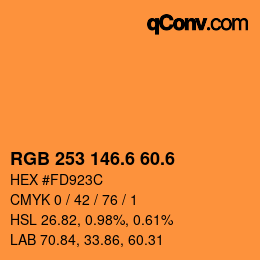 カラーコード: RGB 253 146.6 60.6 | qconv.com
