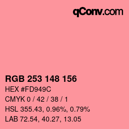 カラーコード: RGB 253 148 156 | qconv.com